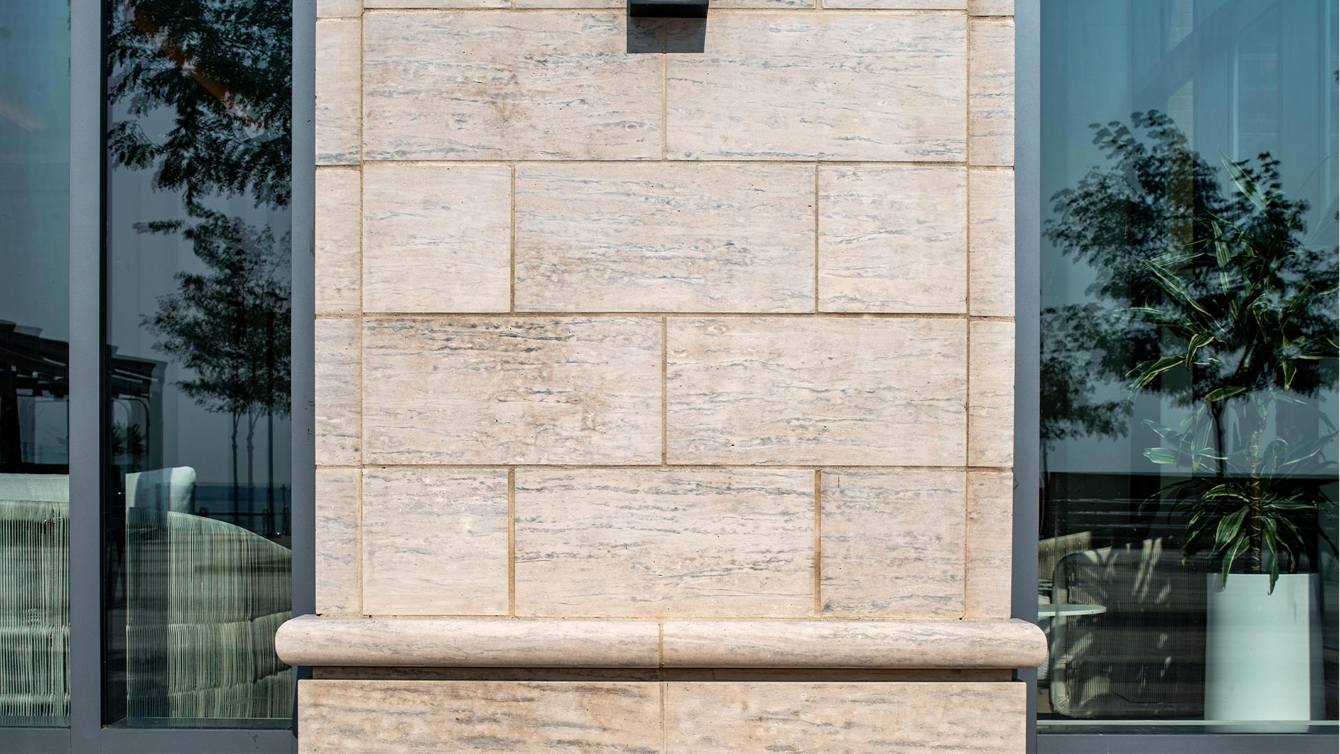 Ballycroy MTM (Canada Brick) + Adair Limestone - Sepia (Arriscraft)