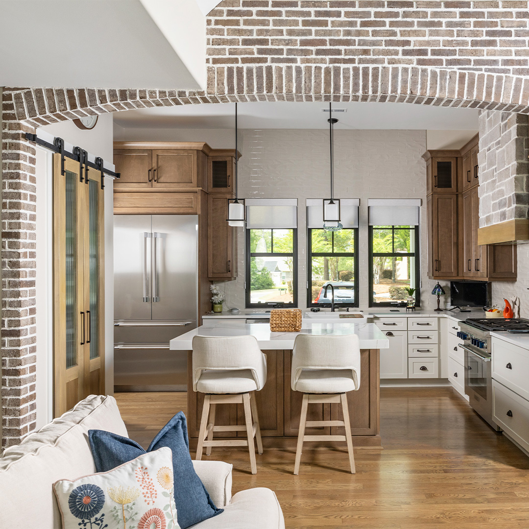 Thin brick applied to living room wall.